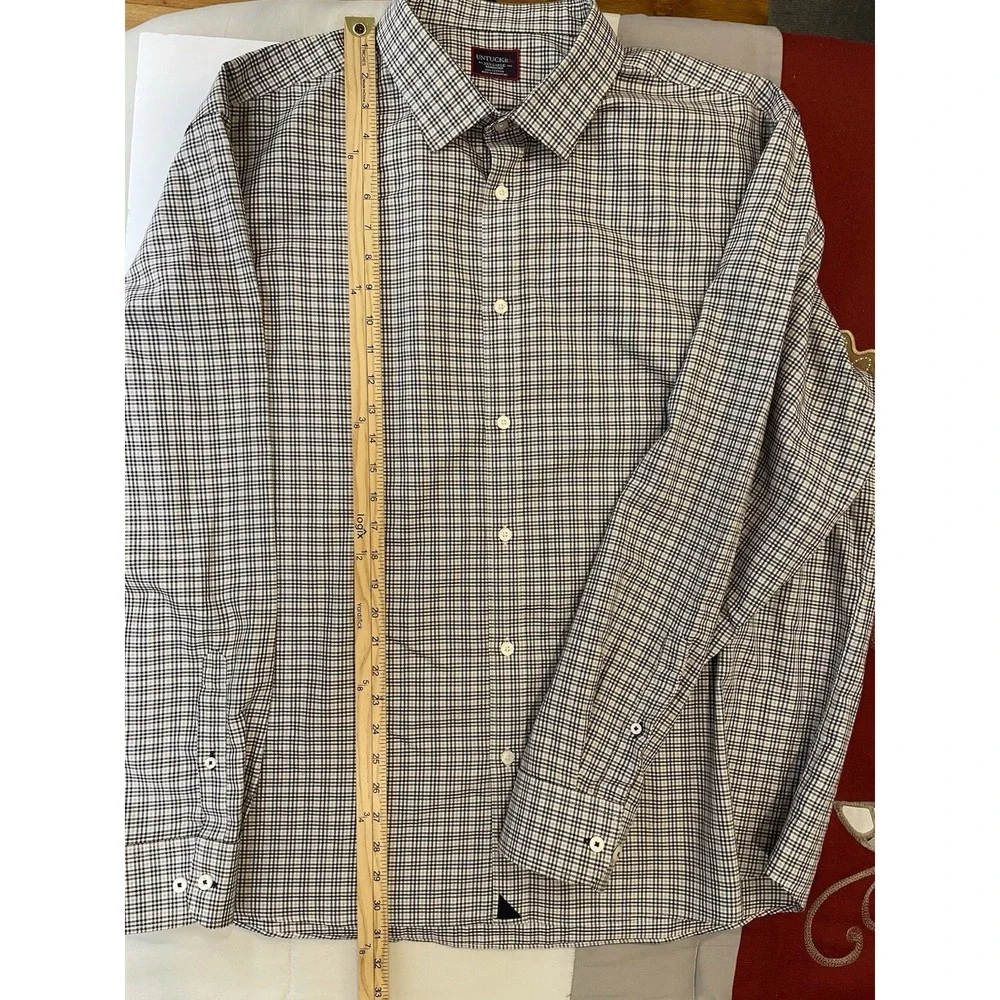 UNTUCKit Vinchenzo Wrinkle Free Shirt Men's 3XL Multi White Check‎ Cotton Casual - Picture 7 of 8